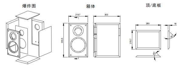 二分频音箱箱体设计图图片